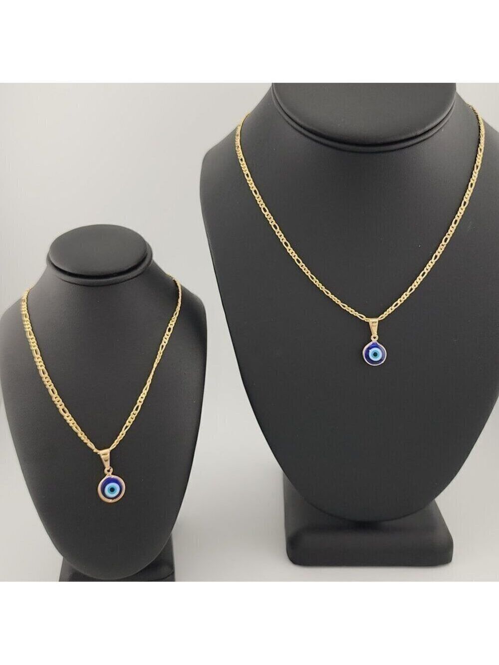 Brand New Brazilian 18k Gold Filled Blue Evil Eye Necklace